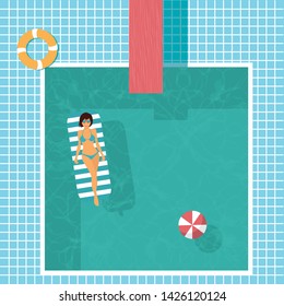 Hello summer. Swimming pool. Summer pool party invitation
