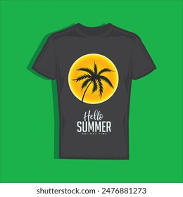 Hello summer t- shirt with black 