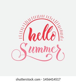 Hello summer t shirt design illustration vector full editable psd