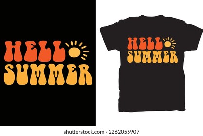 Hello Summer t shirt design Cut Files for Cricut  Silhouette, Summer Vibes PNG Sublimation Designs, Summer Quotes SVG, Summertime Png, Commercial Use