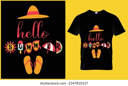 Hello Summer T Shirt Design