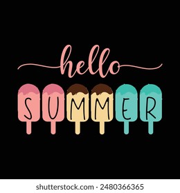 Hello Summer. Summer t shirt design.