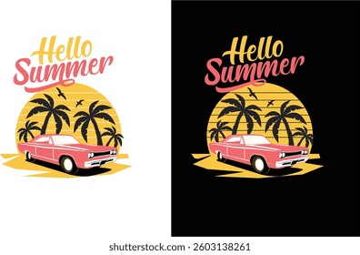 HELLO SUMMER  t shirt designe