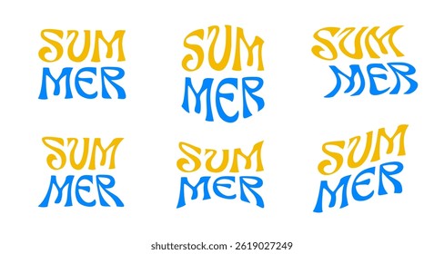 Hello Summer text art set. Modern concept of summer theme for banner, poster, cover