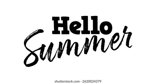 Hola texto de verano. Anuncio de verano