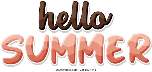 Hello summer text for banner or poster design illustration