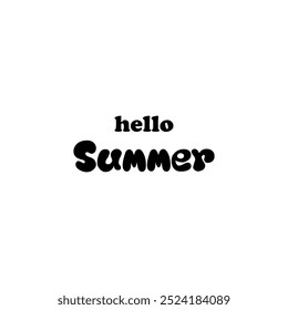 Hello summer text. Horizontal poster, greeting card, header for website. Vector