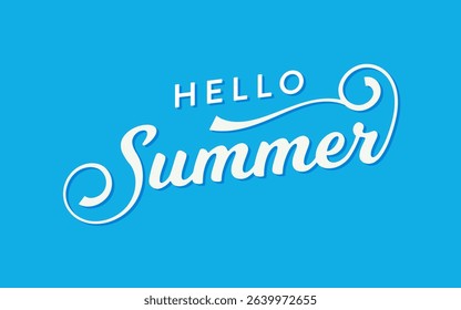 Hello Summer text lettering isolated. Unique Hand drawn Hello Summer vector.