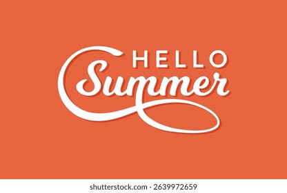 Hello Summer text lettering isolated. Unique Hand drawn Hello Summer vector.