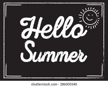 Hello Summer text on Blackboard | Inspirational Design
