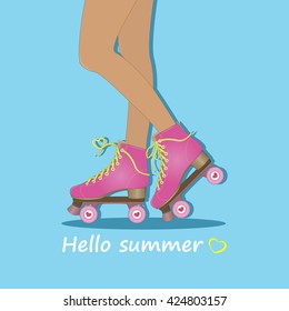 Hello summer. Summer time. Image rollers. Vector illustration.