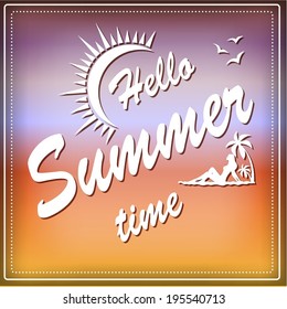 Hello summer time sign 