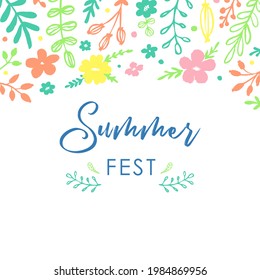 Hola, verano. Plantillas de arte abstracto de moda. Adecuado para publicaciones en medios sociales, aplicaciones móviles, diseño de carteles. Antecedentes de moda vectorial. Hojas y plantas. Vacaciones de verano. Ventas de verano