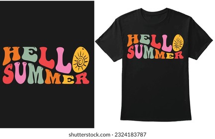 Hello Summer Trendy Typography Design For T-shirt Banner Hoodie Background Etc