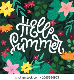 Hello Summer! Tropical summer card 