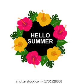 Hello summer with tropical floral