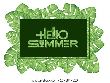 Hello summer. Tropical Palm tree leaves