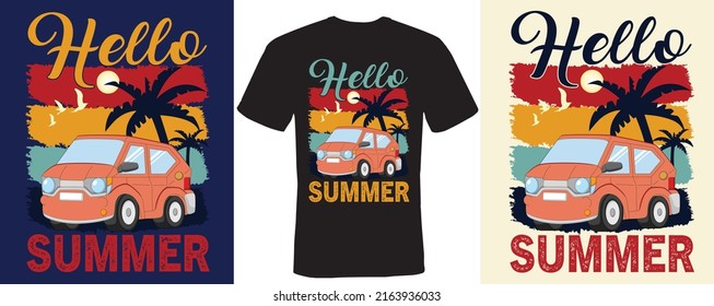 Hello summer t-shirt design for summer