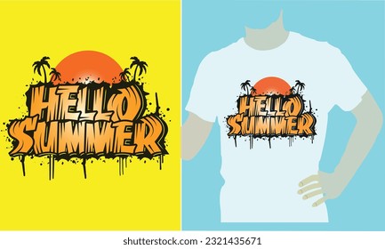 Hello Summer T-Shirt Design.eps file