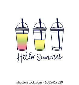 Hello summer t-shirt design.Vector print.