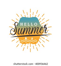 Hello Summer type font,vector illustration