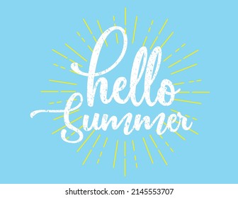 Hello Summer typo print design