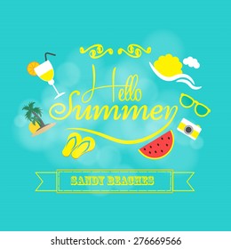 Hello Summer Typographical Background.
vector