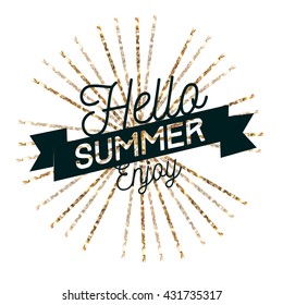 Hello Summer  typography design