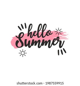 Hola diseño de tipografía de verano. Oferta especial descuento para banner web de gran venta. Promoción de pantalla digital móvil para medios sociales o sitio web
