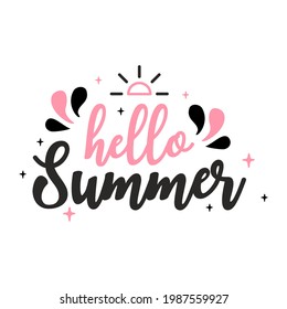 Hello Summer typography design. Special offer discount big sale web banner. Mobile Digital display promotion for social media or website