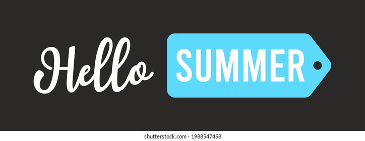 Hola diseño de tipografía de verano. Oferta especial descuento para banner web de gran venta. Promoción de pantalla digital móvil para medios sociales o sitio web