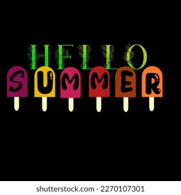 Hello summer typography design for tshirt and others use