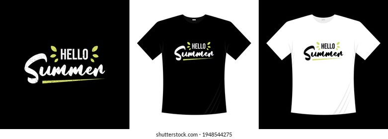hello summer typography t shirt design
