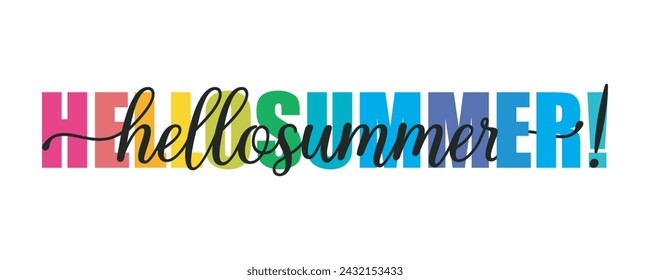 hello summer . typography for t shirt design, tee print, applique, fashion slogan, badge, label clothing, jeans, or other printing products. Vector illustration