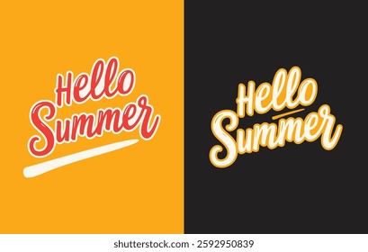 Hello Summer typography t shirt design vector illustration, the text “Hello Summer” on background. Vector illustration for tshirt, website, print, clip art, poster and print on demand merchandise.