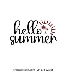 Hello summer typography tshirt design