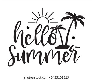 Hello summer typography t-shirt design