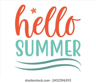 Hallo Sommer Typografie T-Shirt Design