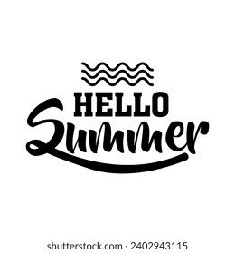Hello Summer Typography Vector Artwork