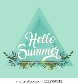 Hello Summer Typography vector illustration