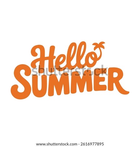hello summer typography vector illustration, best for printing, poster, t shirt etc.