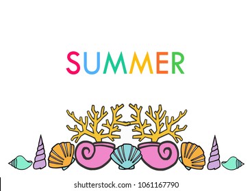 Hello summer under the sea background.