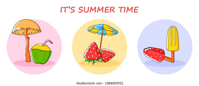Hello Summer vacation background with holiday and travel theme  in vector
