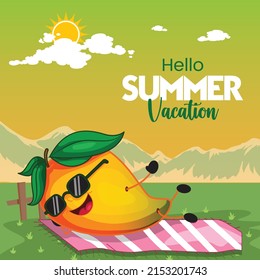 Hello summer vacation banner design template.