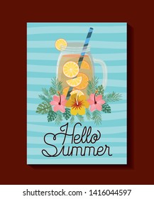 Hello summer and vacation frame design