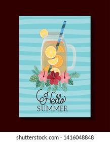 Hello summer and vacation frame design