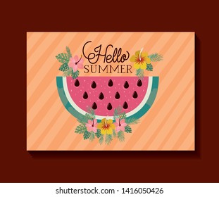 Hello summer and vacation frame design