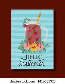 Hello summer and vacation frame design