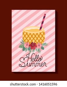 Hello summer and vacation frame design