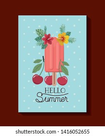 Hello summer and vacation frame design